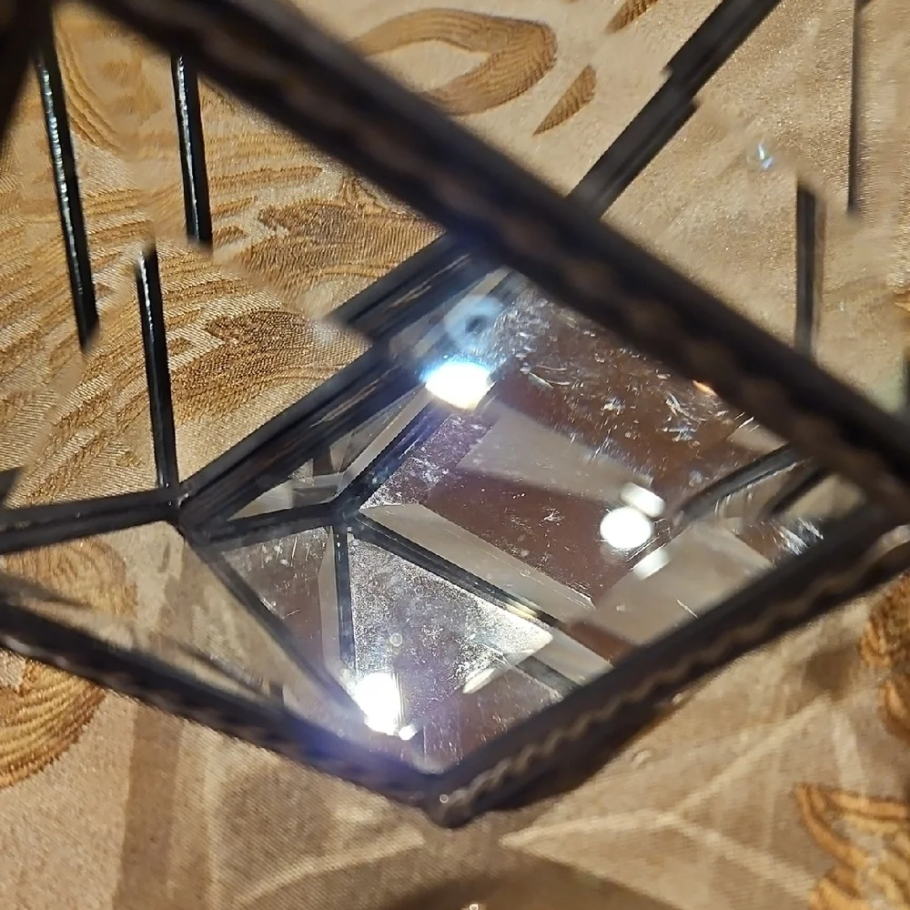 Geometric Glass Candle Holder/Terrarium/Suncatcher, Refracts Light Beautifully
